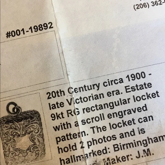 1900 Victorian Rose Gold Locket JM England - Picture 8 of 10